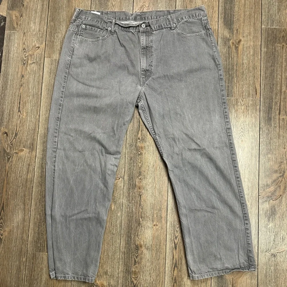 Levis 569 Loose Straight Jeans Mens 42x29.5 Grey Denim Cotton Relaxed